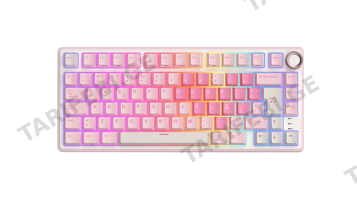 კლავიატურა Royal Kludge RK R75-PM-XW RGB Mechanical Keyboard, Beige Switch, Hot Swappable, Wired, USB, Pink Melody