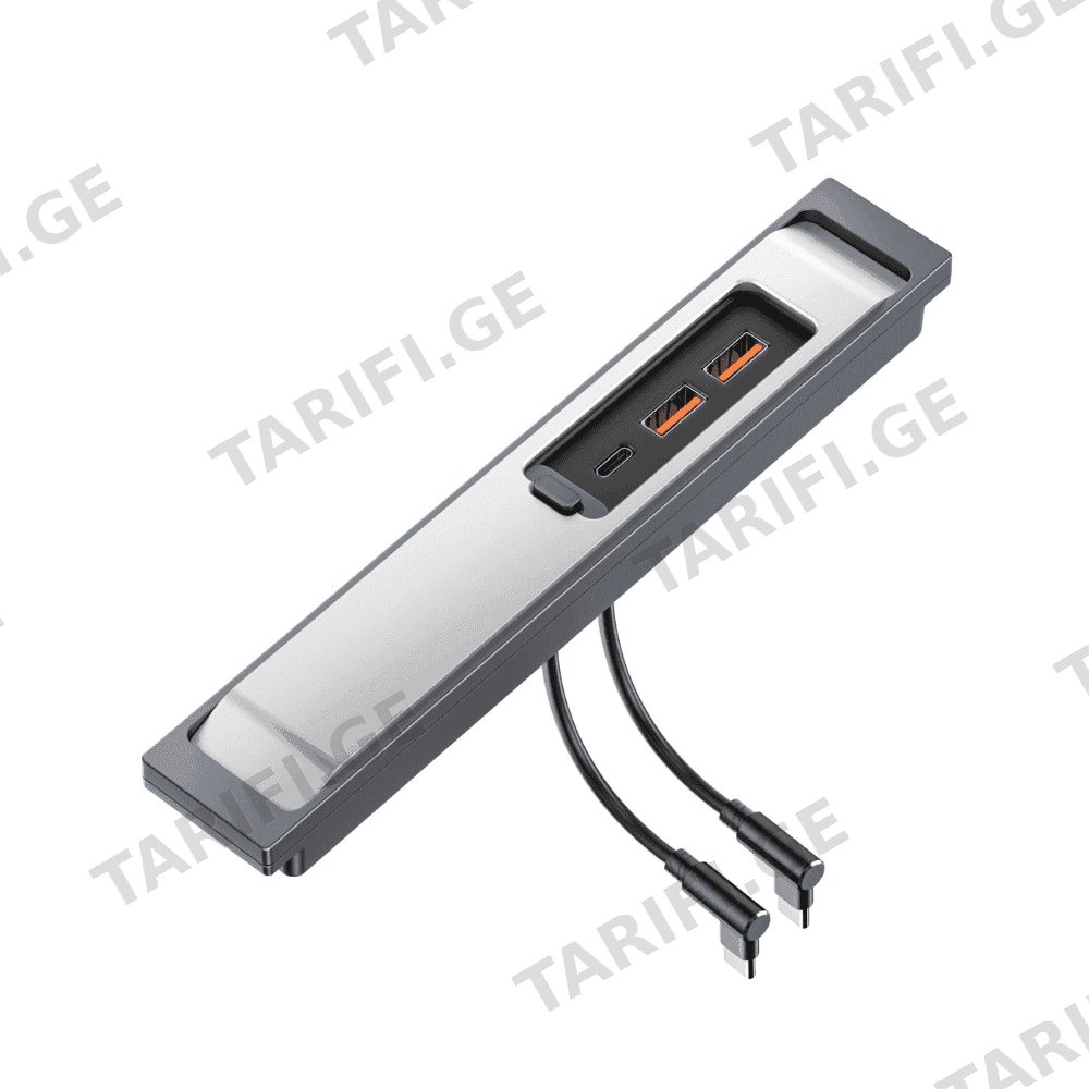 მანქანის ჰაბები Toocki Car USB HUB PD27W Fast Charging, HUB Docking Station For Tesla Model 3 Y, TCHB-SJ10