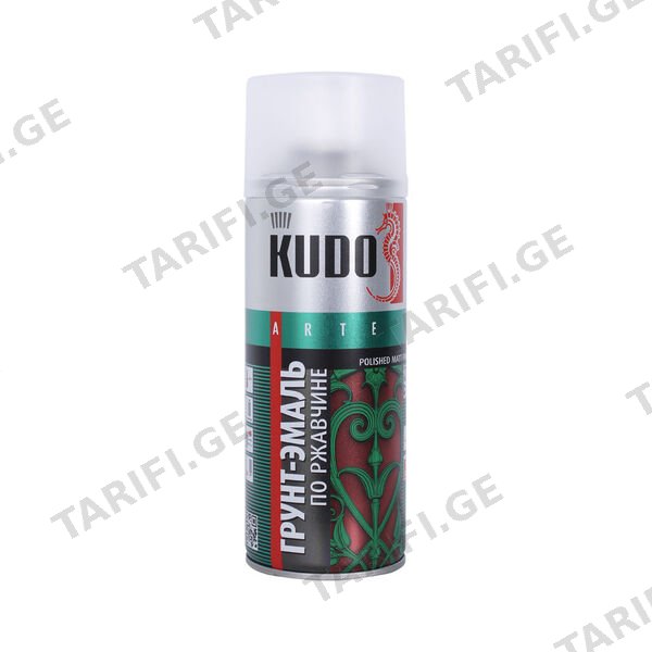 სპრეი გრუნტი ანტიკოროზიული წითელი 0.52 ლ KUDO RAL 3020