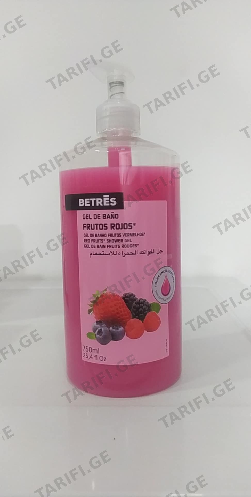 ბეტრეს დუშგელი ჟოლო 750მლ 8070 Betres Shower Gel Raspberry 750 ml 8070