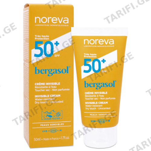 ნორევა - Bergasol მზისგან დამცავი კრემი სახე/ტანის SPF50 50მლ