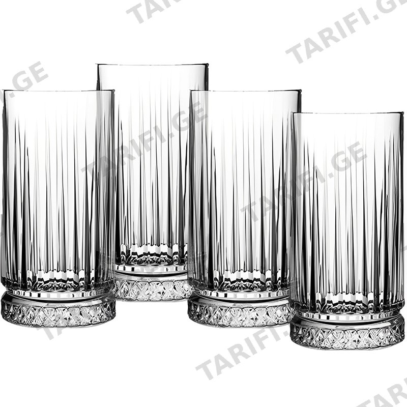 მინის წვენის ჭიქა PASABAHCE ELYSIA (450 ML, 4 PCS)