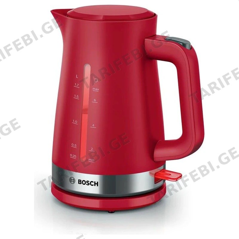 ელექტრო ჩაიდანი BOSCH TWK4M224 1.7 ლიტრი წითელი