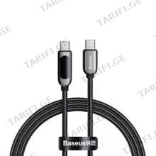 Baseus Display Fast Charging Data Cable Type-C to Type-C 100W 1m CATSK-B01 Black მობილურის კაბელი