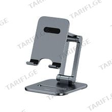 Baseus Desktop Biaxial Foldable Metal Stand For Phones LUSZ000013 Grey მობილური ტელეფონის სამაგრი