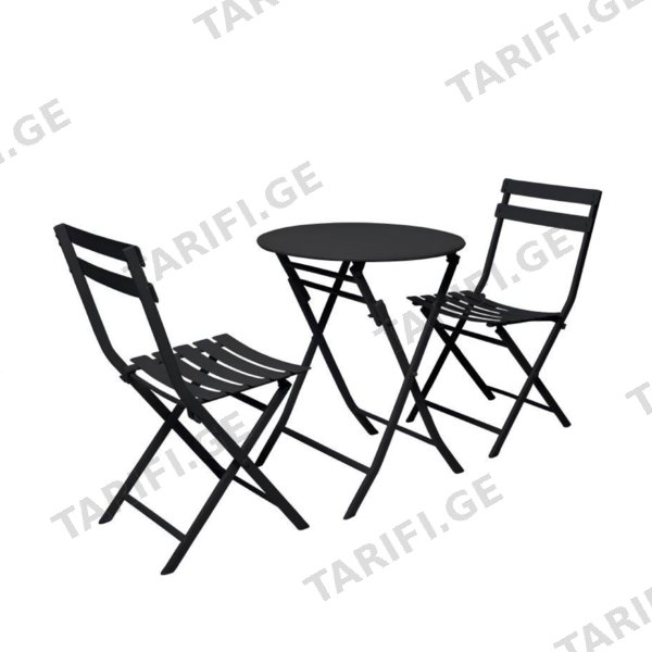 მაგიდა ორი სკამით JM-PS-T701B iron