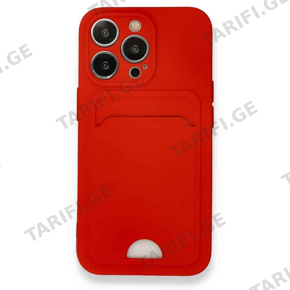 iPhone 13 Pro Max Kelvin Case ბარათის ჩასადებით სილიკონის ქეისი