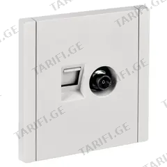 როზეტი IEK FORTE&PIANO tv+RJ45 FP236 5E 2 თეთრი