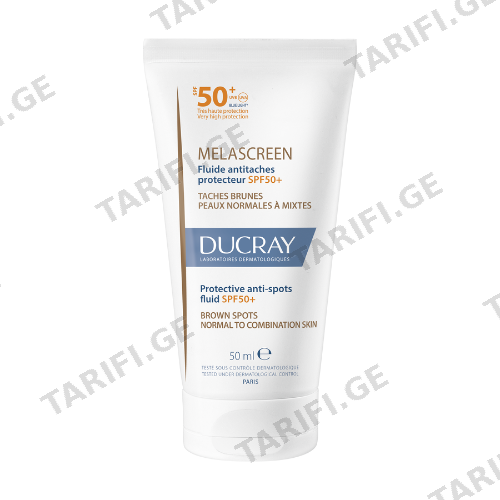 დუკრე - Melascreen სახის ფლუიდი ლაქების საწ. SPF 50+ კომბ. კანის 50მლ