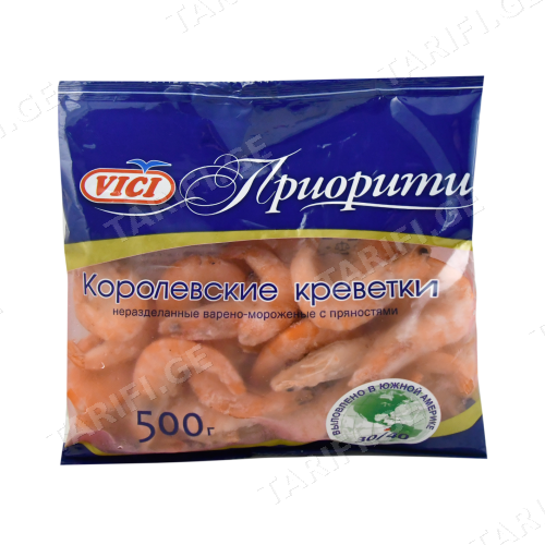 გაყინული სამეფო კრევეტები სუნელ 500გრ ვიჩი