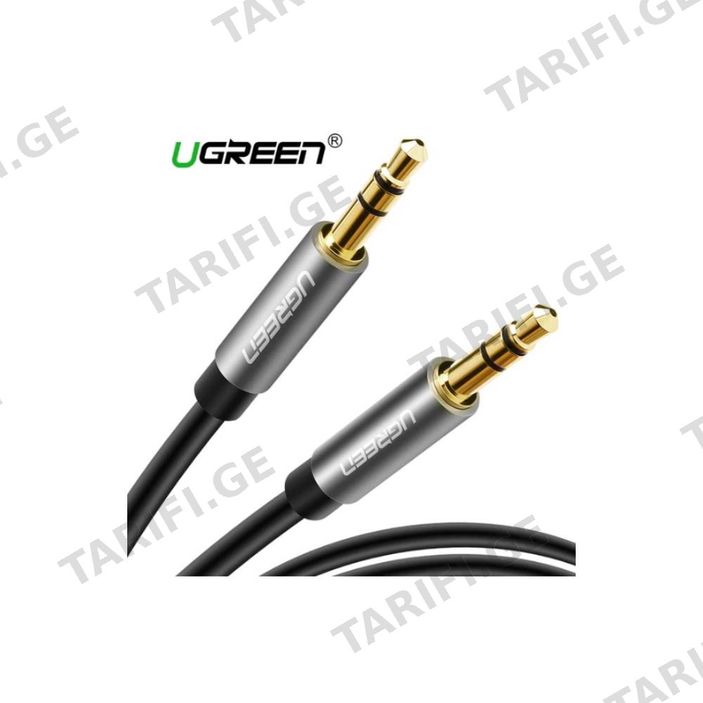 აუდიო კაბელი UGREEN AV119 (10732), 3.5mm Male to 3.5mm Male Cable, 0.5m, Black