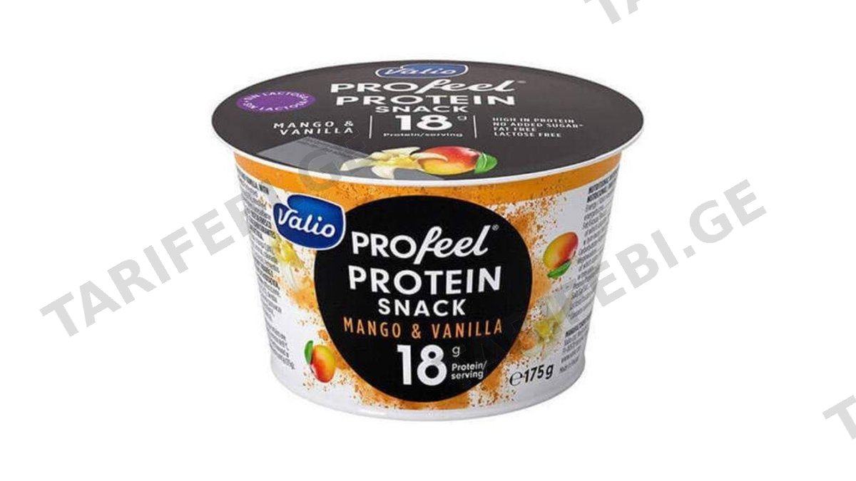 პროტეინის პუდინგი/Valio/ "Profeel" მანგოსა და ვანილის 0.2% /შაქრის დანამატის გარეშე, ულაქტოზო 6*175