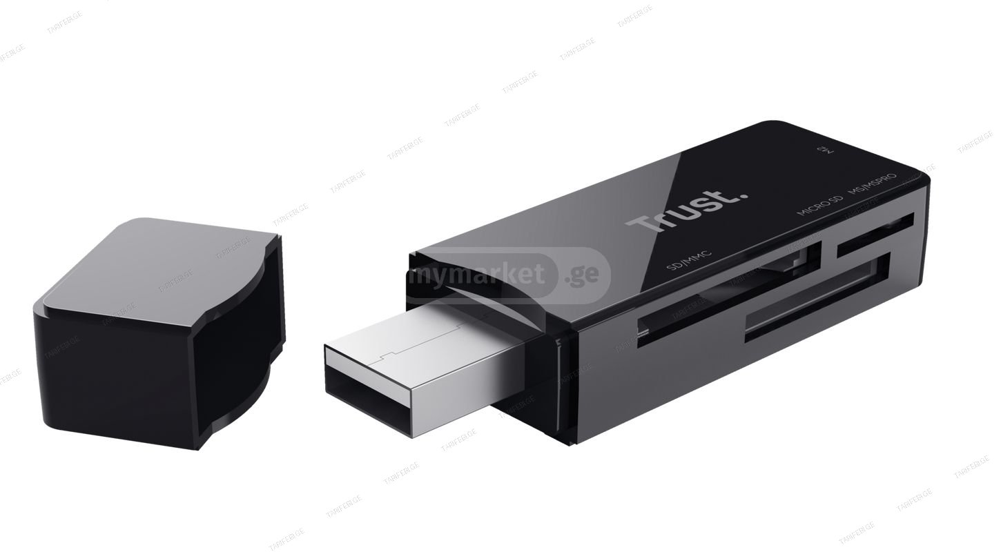 ბარათის წამკითხველი Trust USB 3.0 Card Reader SD Micro SD MM