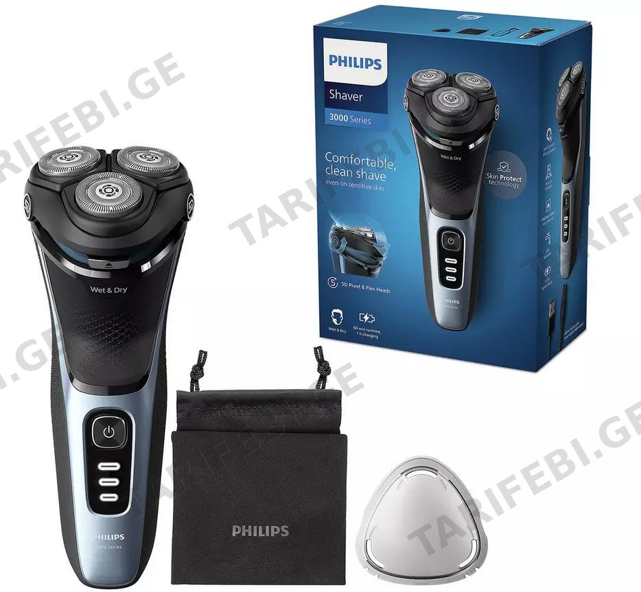 საპარსი Philips S3243/12 Series 3000 Wet and Dry Electric Shaver Black/Silver