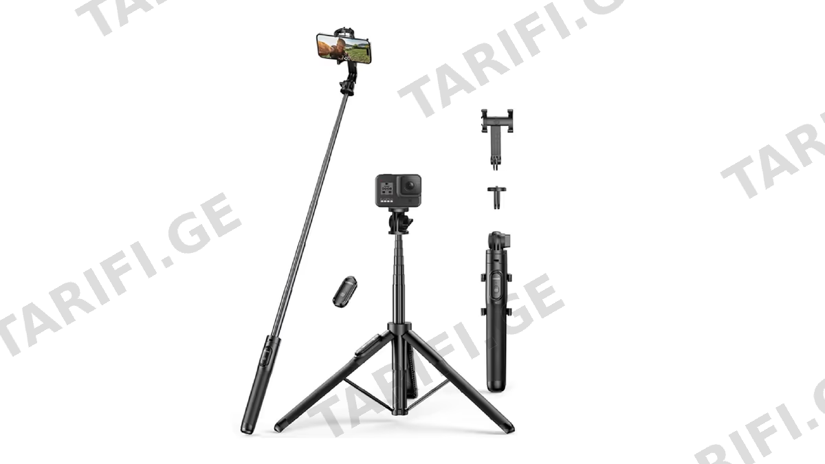 სელფის ჯოხი UGREEN LP586 (15062), Bluetooth, Selfie Stick Tripod, Black