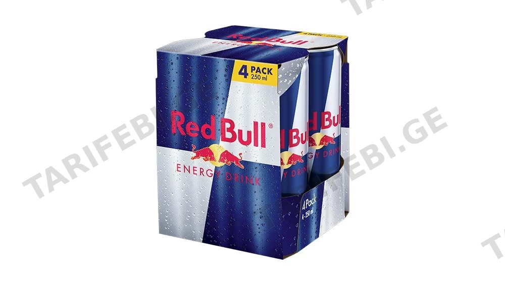 Red Bull ენერგეტიკული სასმელი 4-Pack 1ლ