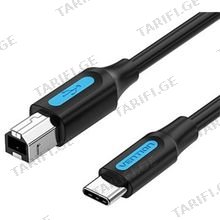 VENTION CQUBG USB 2.0 C Male to B Male 2A Cable 1.5M Black