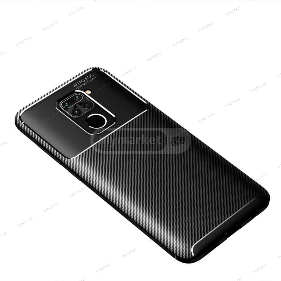 კარბონის ქეისი Xiaomi Redmi Note 9 Focus Carbon Case - შავი