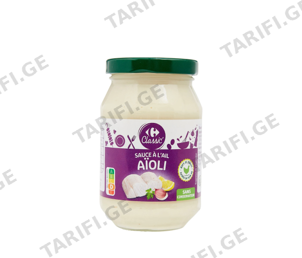 Carrefour კლასიკური ნივრის სოუსი კერძებისთვის 245 გრ