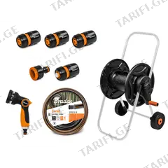 ურიკა შლანგით Bradas ECO-AG26020SET1 Black Line 1/2" 20 მ პისტოლეტით, გასაფრქვევით და ფიტინგებით