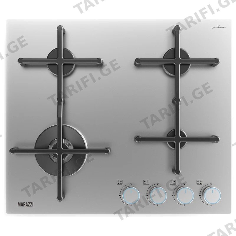 ჩასაშენებელი გაზქურის ზედაპირი MARAZZI MVBH-G60S4LK(SS) 4 კონფორიანი უჟანგავი ფოლადი