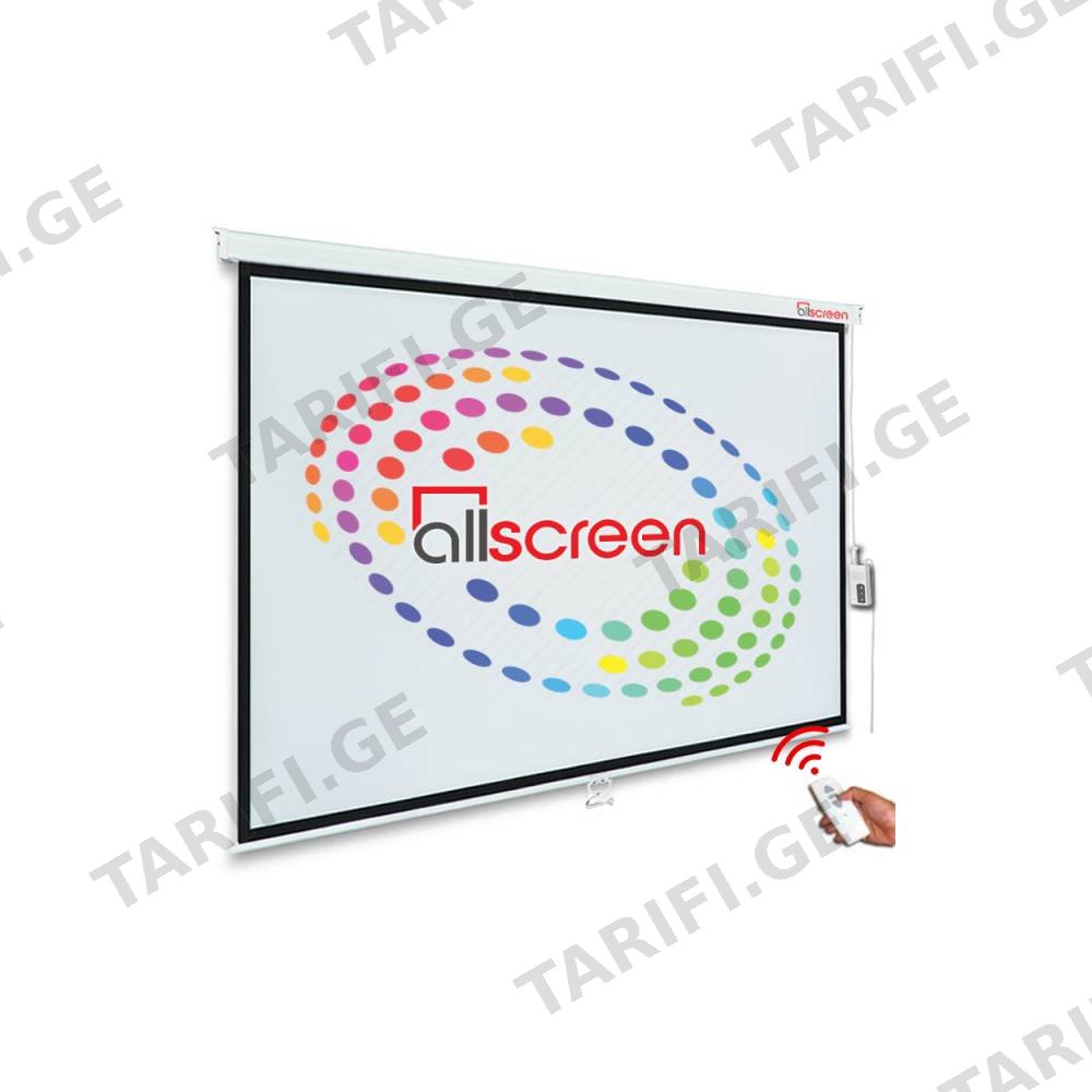 პროექტორის ელექტრო ეკრანი ALLSCREEN ELECTRIC PROJECTION SCREEN 240X180CM CMP-12043 HD FABRIC WITH REMOTE CONTROL DIAGONAL 120 INCH / 304 CM