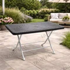 ბაღის დასაკეცი მაგიდა RATTAN METAL TABLE 70x120 2K ANTRACIT