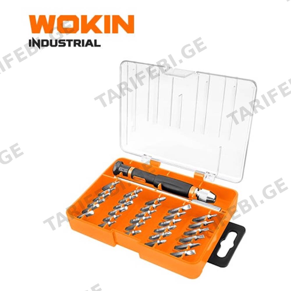 სახრახნისის ნაკრები Wokin 207132, 32Pcs, Precision Tool Set (INDUSTRIAL), Black