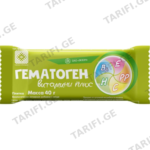 ჰემატოგენი ვიტამინი პლუსი ფილა 40გრ #1 0 Hematogen vitamins plus 40g #1