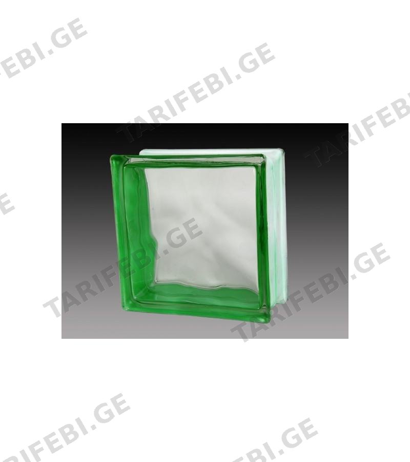 მინის ბლოკი GREEN CLOUDY 190მმ*190მმ*80მმ
