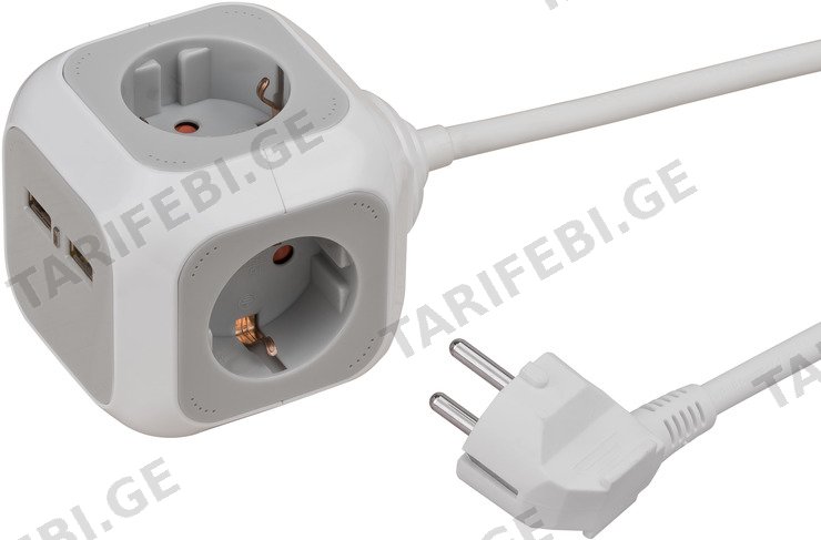 დამაგრძელებელი კუბი 4 Brennenstuhl 1,4მ USB ALEA-Power