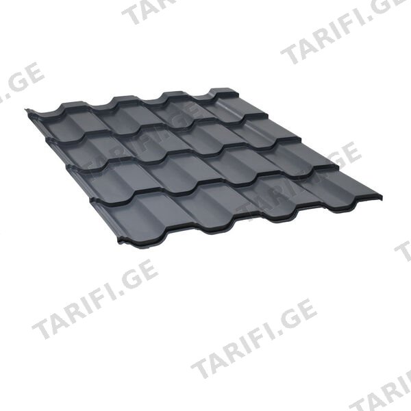 მეტალოკრამიტი ფერადი თუნუქის სახურავი 0.5X1200 პრიალა RAL 7024 NOVA