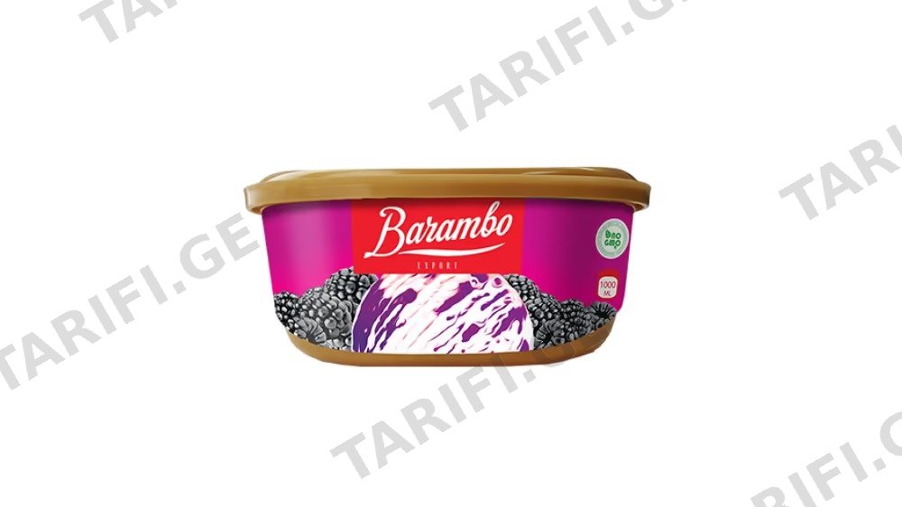 ნაყინი საოჯახო/Barambo Export/პანაკოტა მაყვლის ტოპ/1000მლ