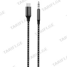 Cable AUX Proove SoundMesh Type-C to 3.5mm (1m) gray აუდიო კაბელი