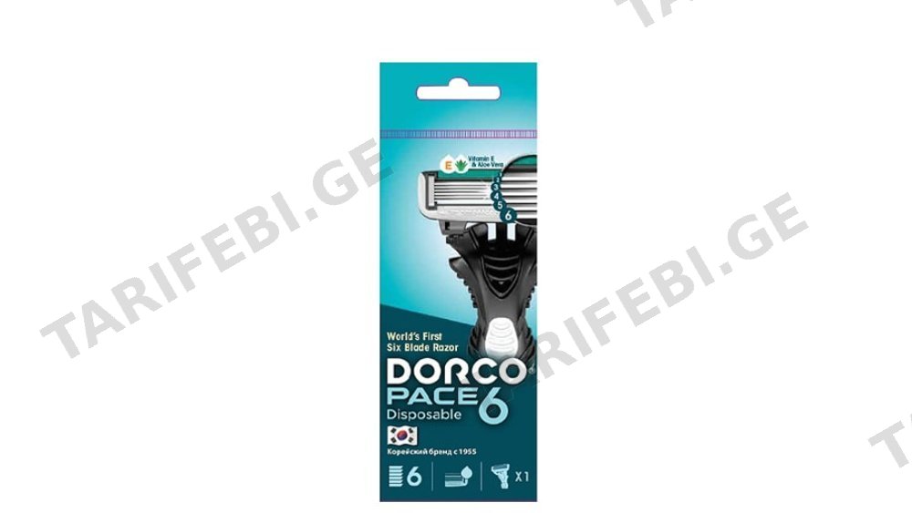 Dorco მამაკაცის ერთჯერადი საპარსი 6 პირიანი