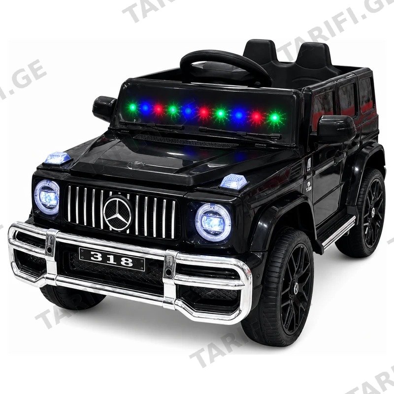 საბავშვო ელექტრო მანქანა MERCEDES-BENZ G-CLASS 318 12V კაუჩუკის საბურავებით