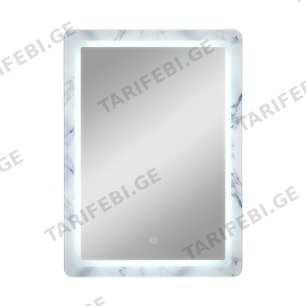 აბაზანის სარკე (THREE COLOR; LED განათებით 500x700mm) (D RECTANGLE-6)