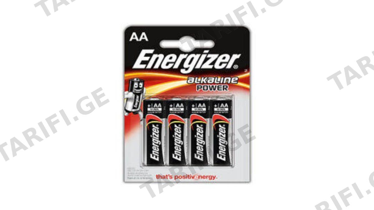 Energizer Alkaline ელემენტი, AA ზომა, 4ც-შეკვრა
