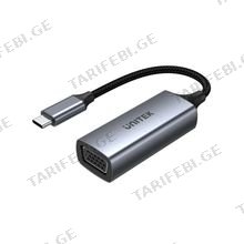 UNITEK V1413A USB-C to VGA Grey & Black ადაპტერი