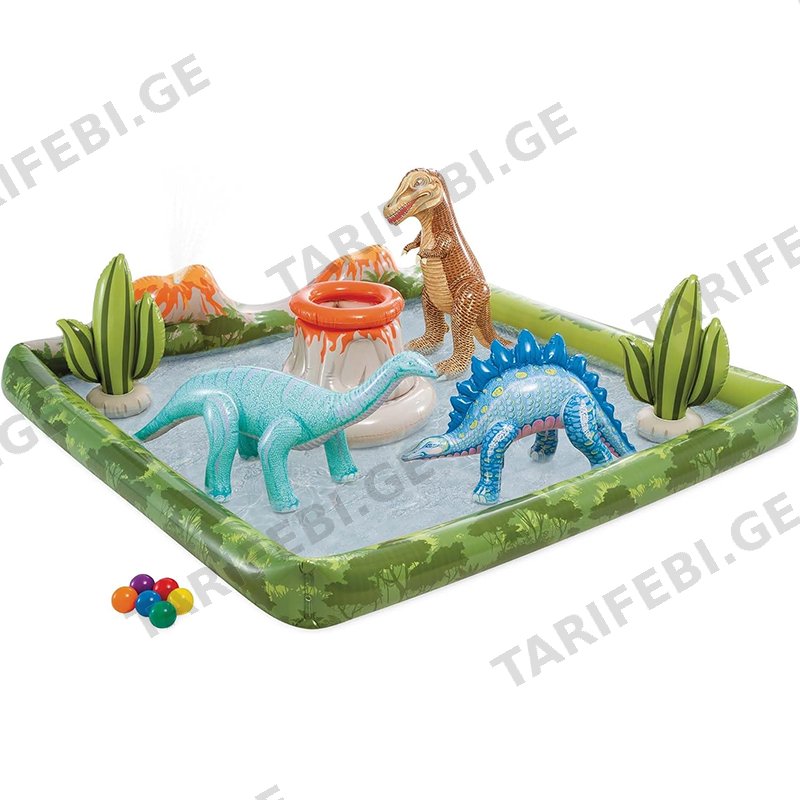 გასაბერი აუზი-ცენტრი INTEX 56132 JURASSIC ADVENTURE PLAY CENTER (410 L, 201 X 201 X 36 CM)