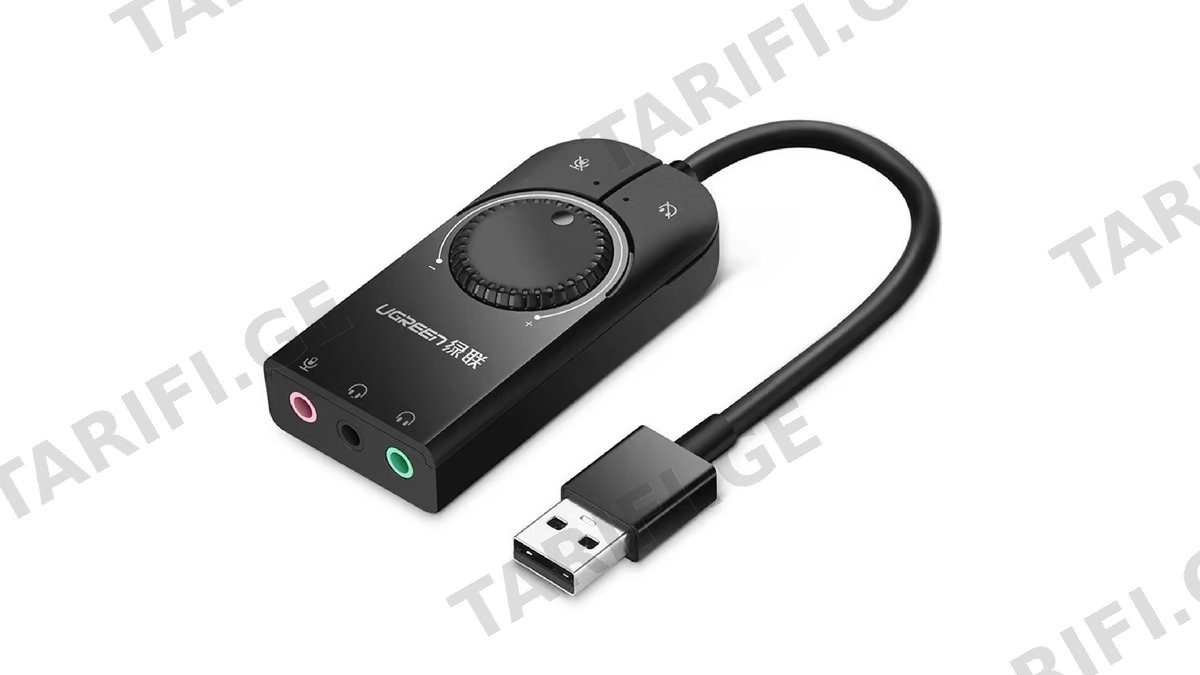 ხმის ბარათი UGREEN 40964, USB External Stereo Sound, Card 3.5mm Mini Jack