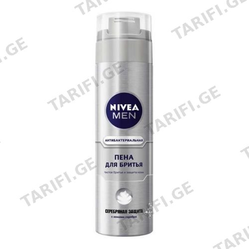 ნივეა - მამაკაცის საპარსი ქაფი Silver Protect 200მლ 81371/40181/0426