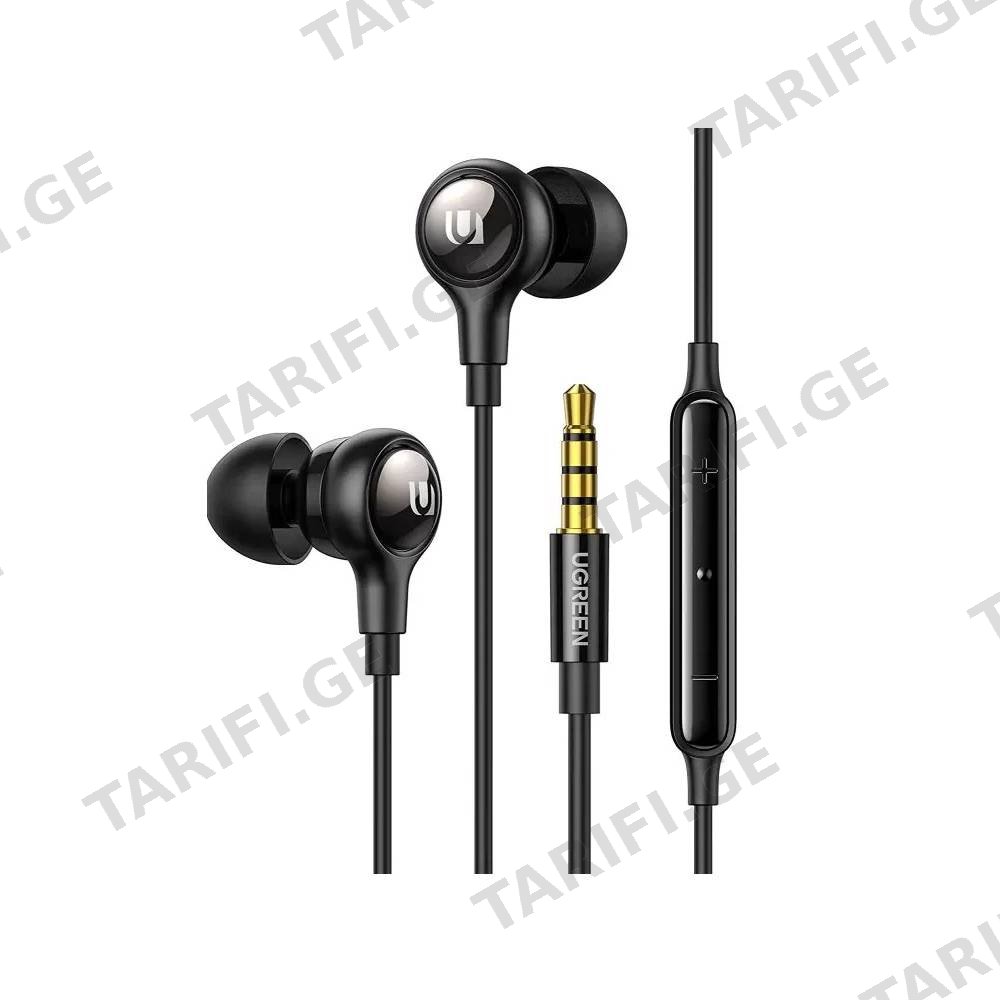 ყურსასმენი UGREEN EP103 (30637), In-Ear Headphones, Wired, 3.5mm, Black