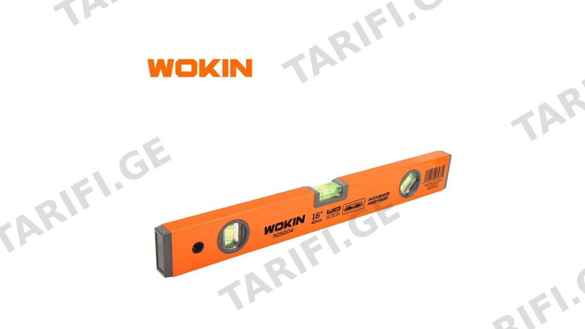 თარაზო Wokin 505204, 40cm, 16\", Spirit Level, Orange