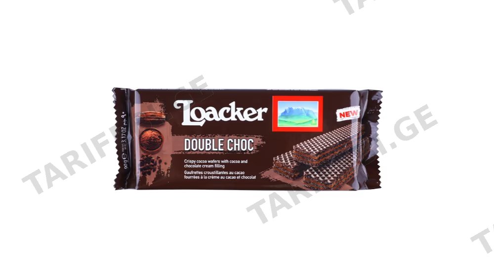 Loacker ვაფლი კლასიკური ორმაგი შოკოლადით 90გრ