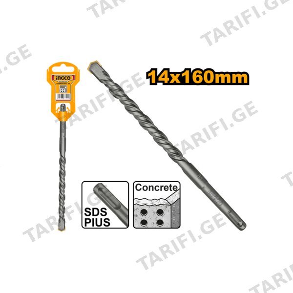 ბეტონის ბურღი 14X160 მმ SDS+ DBH1211401 INGCO