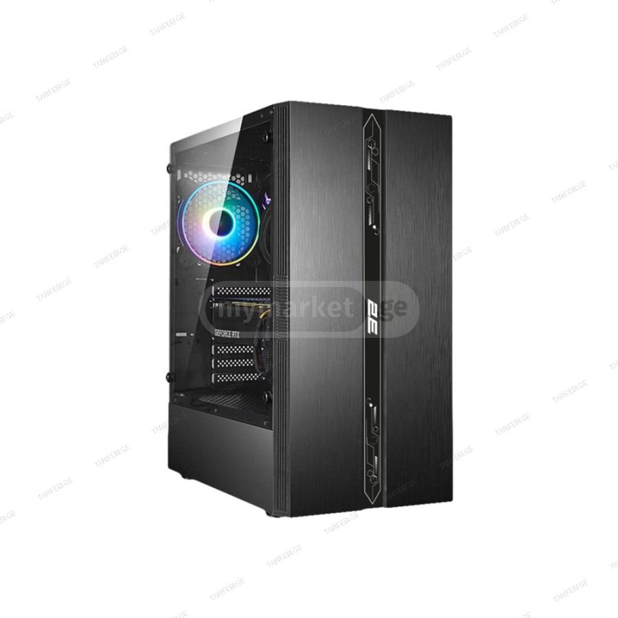 2E Runa G2107 Mid-Tower Gaming PC Case Black