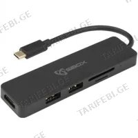USB ჰაბი SBOX TCA-51 5 IN 1 BLACK