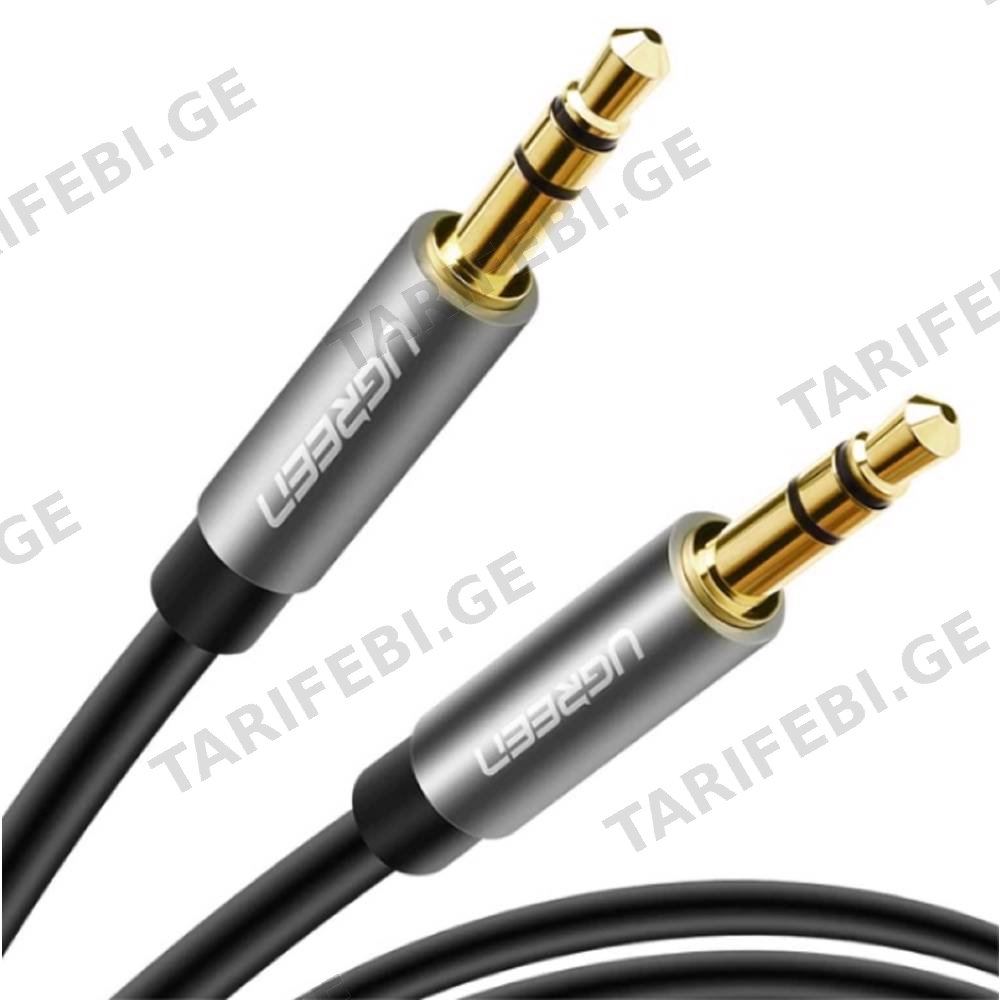 აუდიო კაბელი UGREEN AV119 (10733), 3.5mm Male to 3.5mm Male Cable, 1m, Black