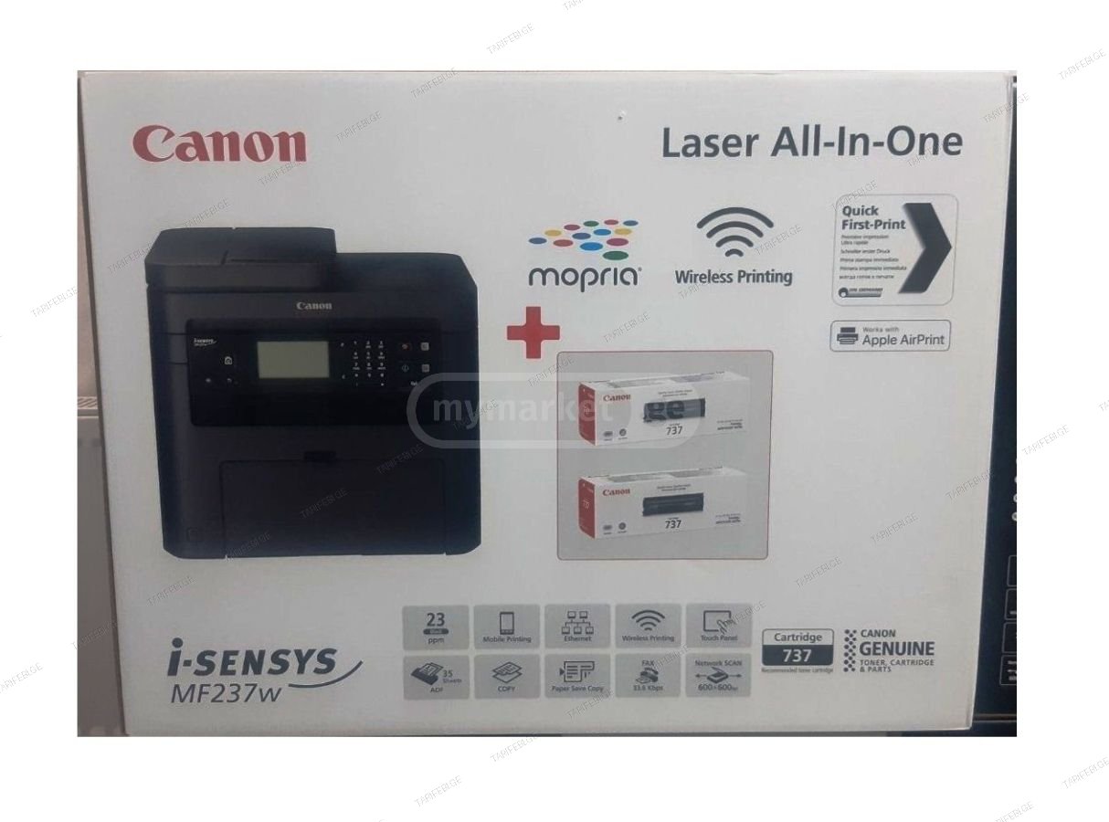 პრინტერი Canon i-SENSYS MF237w All in One + 2 კარტრიჯი